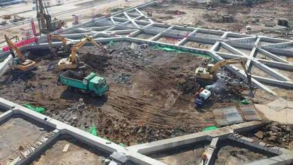 濟南遙墻機場迎來重大突破 山東最大航空綜合交通樞紐首個明挖深基坑開挖